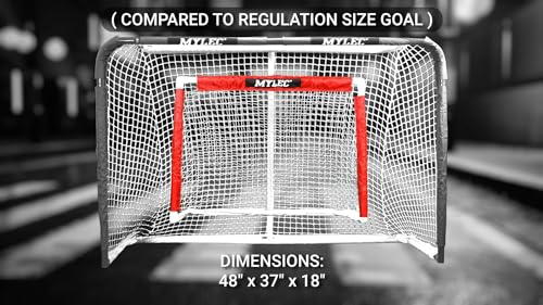 Deluxe Hockey Set with Goal, 2 Sticks & Soft Ball - Red/White