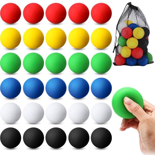 Bulk Rubber Racquetballs - 30 Multicolor Training Balls