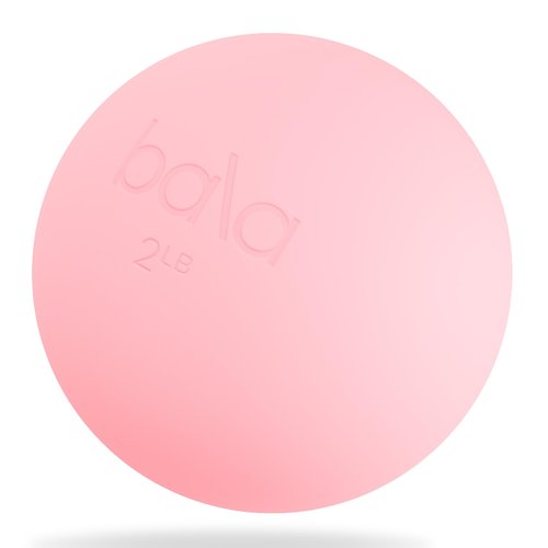 Bala Power Ball, Weighted Toning Exercise Ball for Pilates, Yoga, Home Fitness & More - Workout Ball for Strength & Core Training, Aerobics & Working Out to Improve Balance & Sculpt - 2lb, Blush