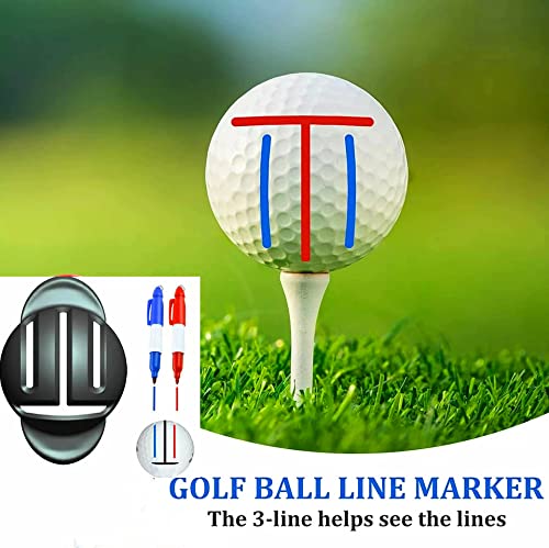 Golf Ball Marker Set - 4 Colors & 4 Stencils for Alignment