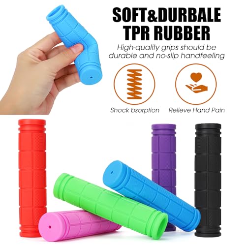 Soft TPR Bike Handlebar Grips - 132mm MTB Bicycle Grips - 22.2mm - Blue