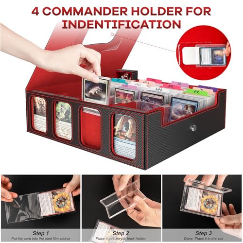 Large Capacity Trading Card Storage Box - Holds 3200+ Cards, Durable & Portable