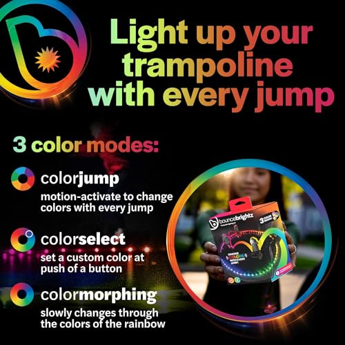 BounceBrightz Color Changing Trampoline Lights for Kids - Motion Activated
