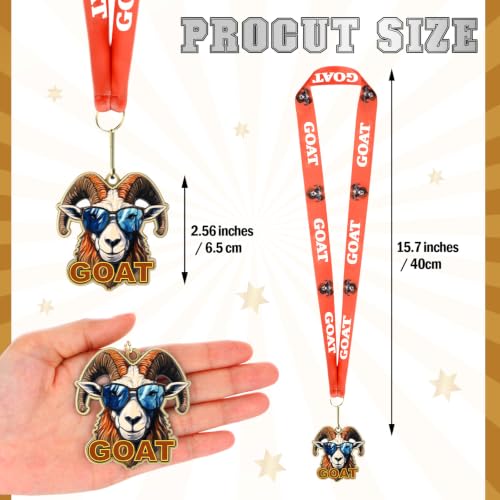 Goat Medals Bulk - 12 Pcs 2.56" Sport Winner Trophies with Neck Ribbons
