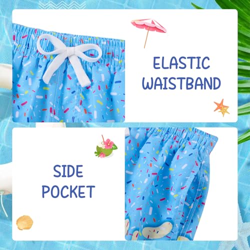 Westwolf Boys Swim Trunks with Compression Liner Bathing Suit 6-18 Years, 8-9 Years A1 Blue Yellow Blue