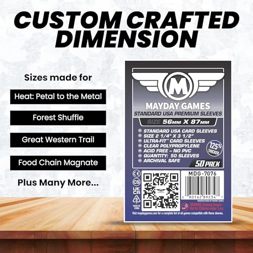 Premium USA Standard Card Sleeves 56x87mm - 90 Micron Protector - 50 Pack