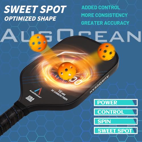 Black USAPA Approved Carbon Fiber Pickleball Paddle Set - Pro 16mm T700SC, High Spin & Control