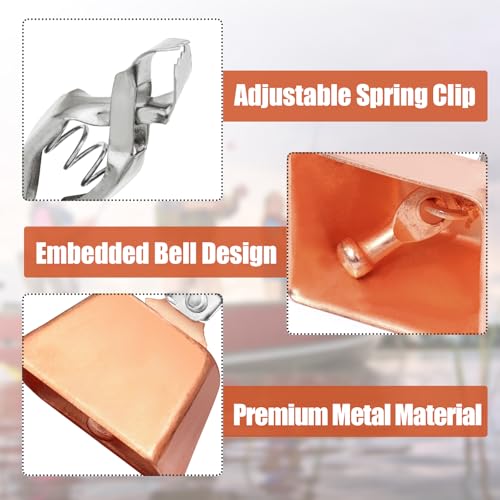 Biaungdo Copper Fishing Bells for Rods 20 Pcs - Clamp Clip, Ice & Catfish Accessories