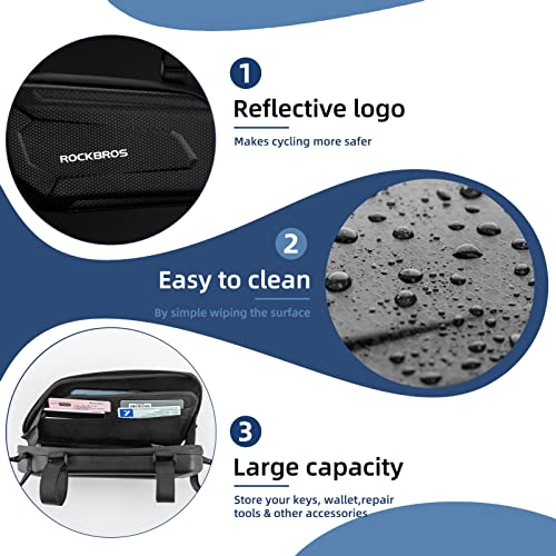 ROCKBROS Triangle Side Bag - EVA Hard Shell Motorcycle Storage Bags, Water-resistant Tail Bag 2Pcs