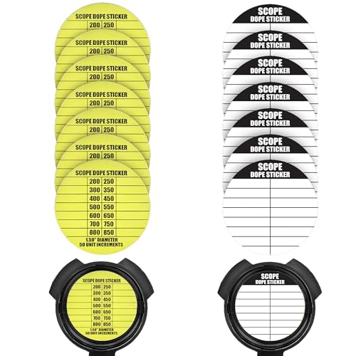14 Dope Stickers for Long-Range Shooting - Yellow & White