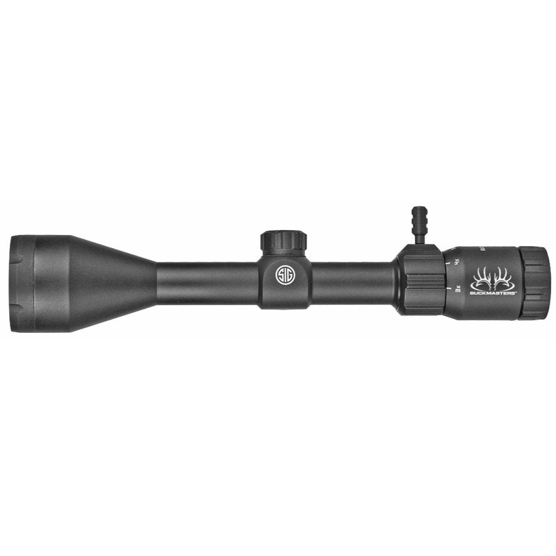 SIG SAUER Buckmasters 3-9x50mm 1" Tube Second Focal Plane/SFP/F2 Durable Shockproof Waterproof Fogproof Black Riflescope, Buckmasters BDC Reticle, Flip-Back Lens Covers Included