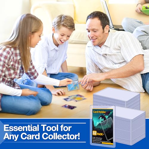 32 Hard Plastic Card Sleeves for Standard Trading Cards, 3"x4"