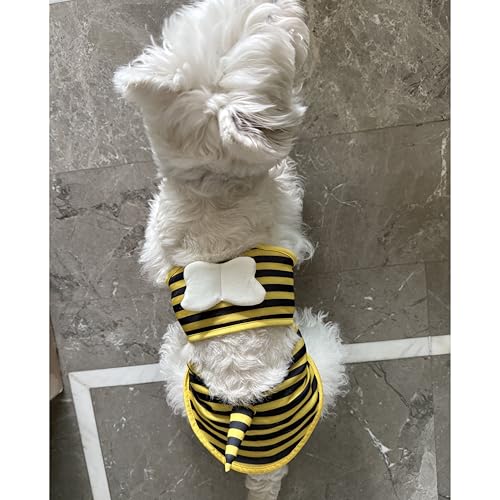 Funny Dog Swimsuit - Cooling Summer Bikini for Small Dogs - Yellow Bee, X-Small