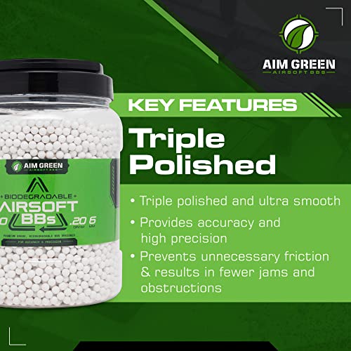 Biodegradable 6mm Airsoft BBs - Premium Grade, 20g to 40g, 2,500 to 10,000 Count