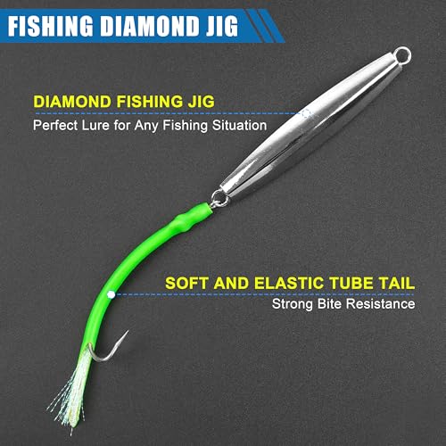 Diamond Jigs Saltwater Fishing Lures - Green 1oz Casting Spoon