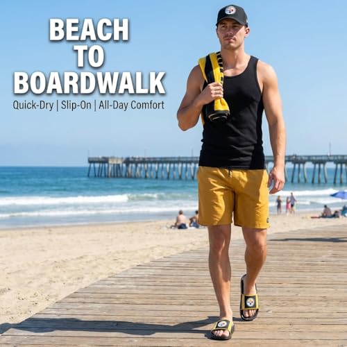 Pittsburgh Steelers Men's Slides - Large Water Resistant EVA Foam Sandals