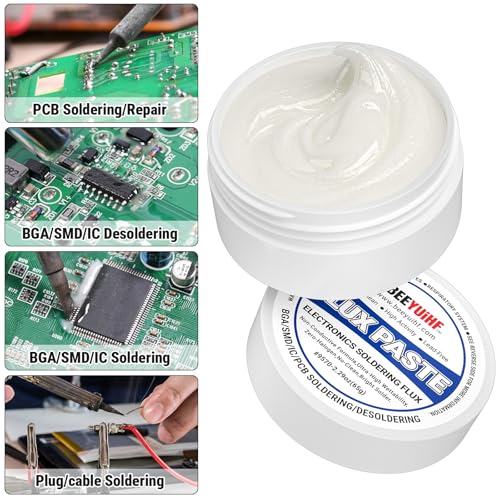 9570 Rosin Soldering Paste Flux For Electronics, No Clean Flux for Circuit Boards Electrical Repairs and Copper Electrical Wire (2.29oz Jar)