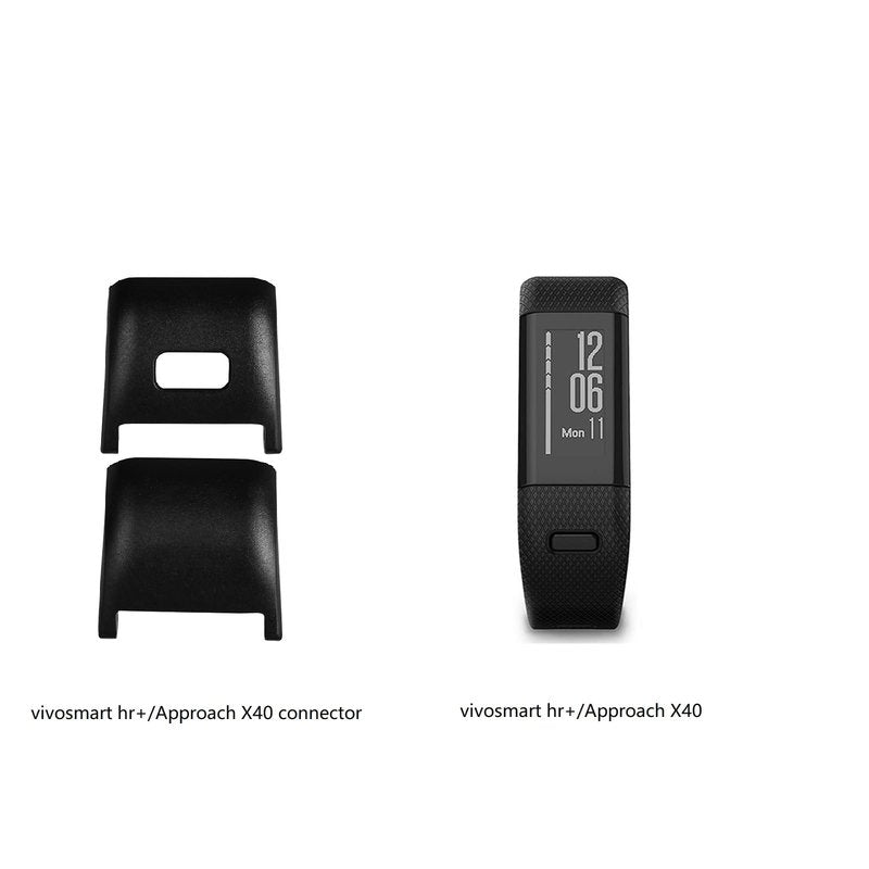 C2D JOY Canvas Nylon Strap Compatible for vivosmart HR/HR+ Plus Activity Tracker and Approach X40 Replacement band with Adapters - Black