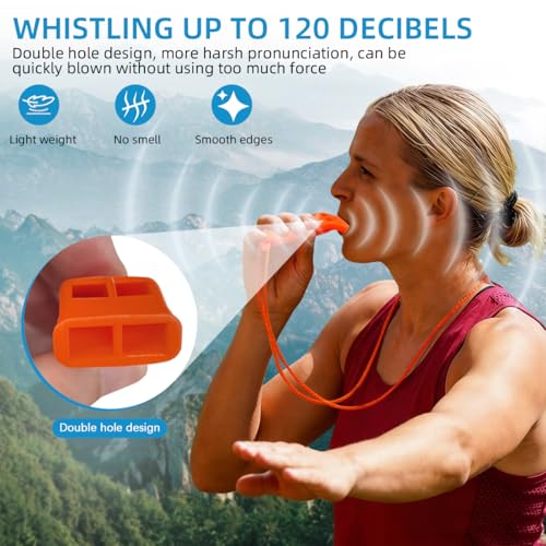 Emergency Safety Whistles 12 Pack with Lanyard - 120dB Loud