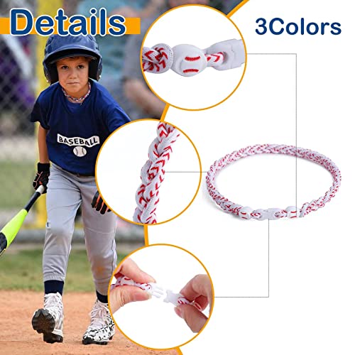 Baseball Necklaces for Boys - 3 Braided Rope Titanium Accessories