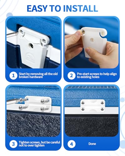 Cooler Hinge and Latch Replacement for Igloo, Ice Chest Plastic