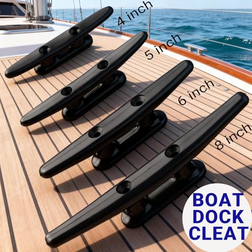 Nylon Boat Cleat - 5 Inch, 4 Pack with Stainless Steel Screws