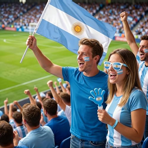 6-Piece Argentina Soccer Fan Cheering Kit for Game Day