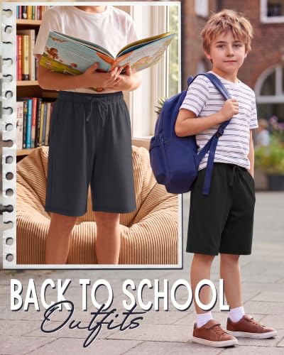 Oakgarden Boys Shorts 4-Pack - Sizes 13-14 Years, Black & Gray Variations