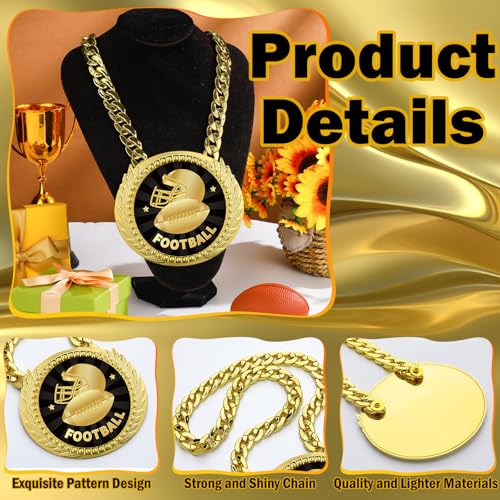 Tondiamo Sports MVP Turnover Chain Medal - 6-inch Gold Football Award - Sports Trophy for Winners