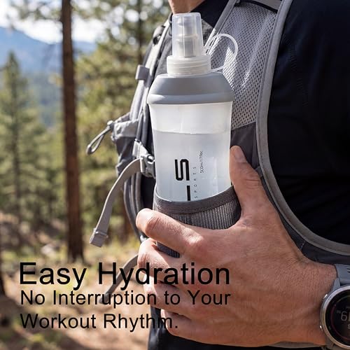 WRELS Pink Collapsible Water Bottle 250ml Soft Flask for Running & Hiking