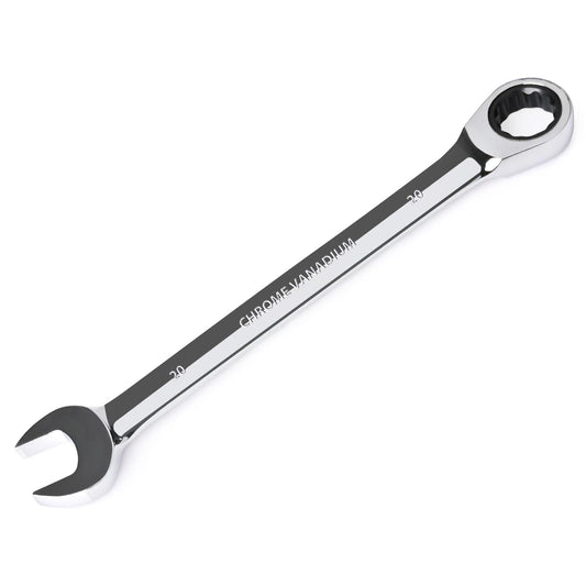 Egofine 20mm Ratcheting Combination Wrench Metric, Industrial Grade Gear Spanner with 12-Point Design, 72-Tooth Ratchet, Chrome Vanadium Steel