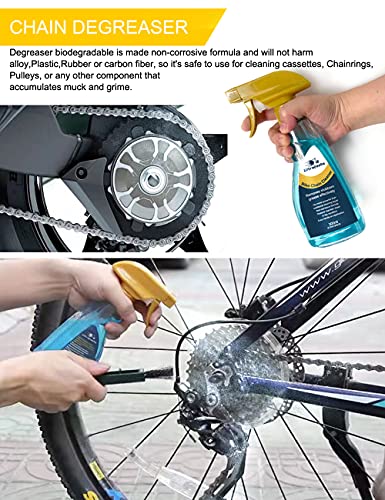 Bicycle Cleaning Kit - 7-Piece Chain Maintenance Set with Degreaser & Lubricant