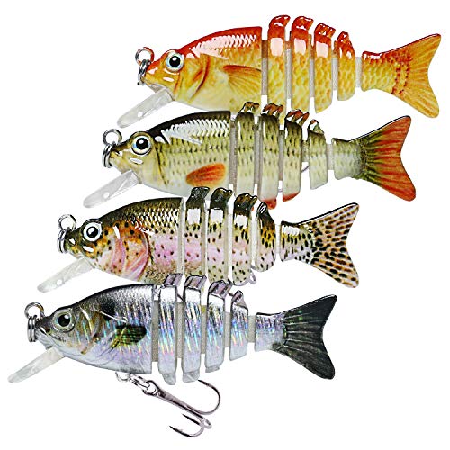 6-Segment Mini Fishing Lures with Rattle for Bass, Trout & More