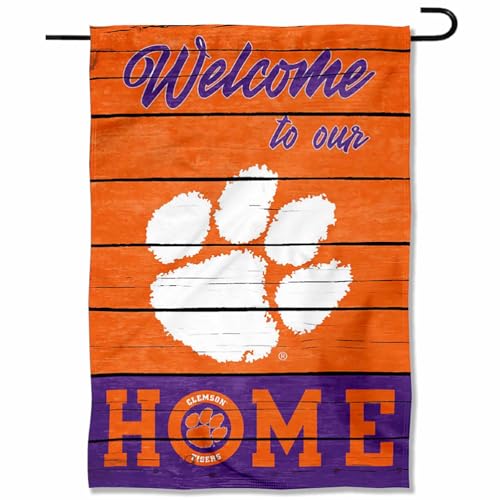 Clemson Tigers Double Sided Garden Yard Flag - Welcome To Our Home Banner