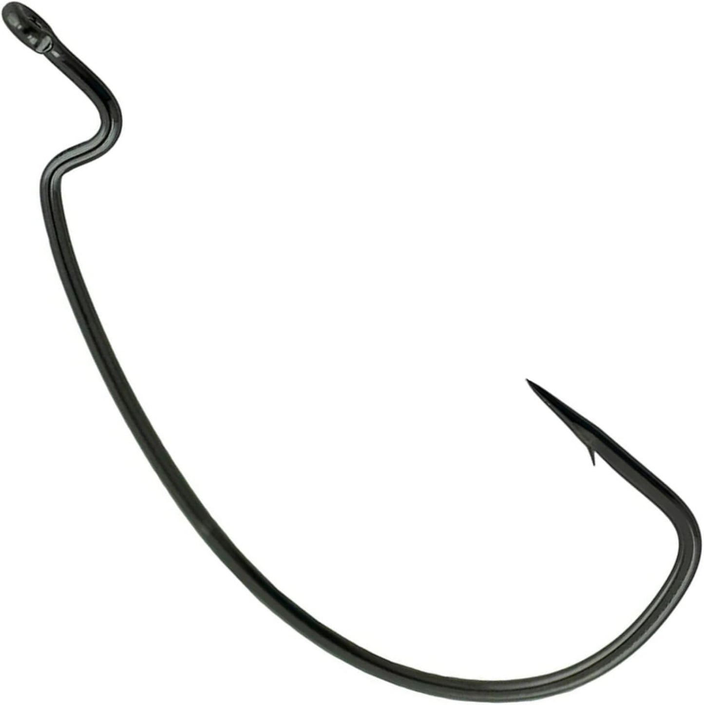 Reaction Tackle Offset EWG Worm Hooks - Super Strong Wide Gap for Soft Plastic Baits | 25 Pack