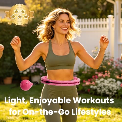 Infinity Weighted Hula Hoop - Detachable Exercise Hoop, Pink