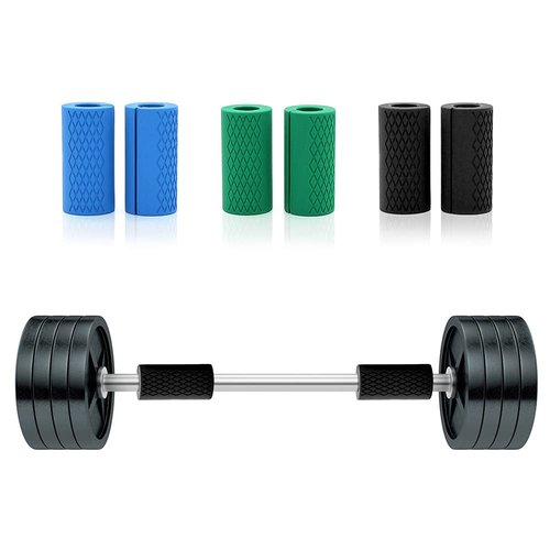 Grip Fat Bar,Dumbbell Fat Barbell Grips, Thick Bar Grips for Weightlifting Fitness Bar Handle Silicone Non-Slip Protective Pad,1 Pair of Blue