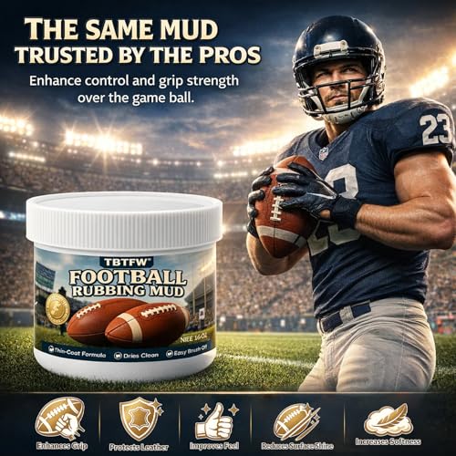 Football Rubbing Mud Kit - 16oz Conditioning Mud with Brush, Towel & Gloves