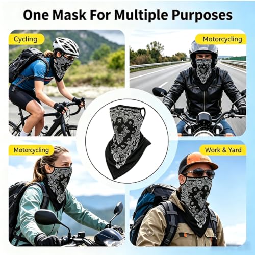 Balaclava Ski Mask - Quick-Dry Neck Gaiter, Large Paisley-Black