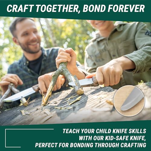 BeaverCraft Kids Scout Knife with Rounded Tip – Safe Whittling Knife for Boys 8-12