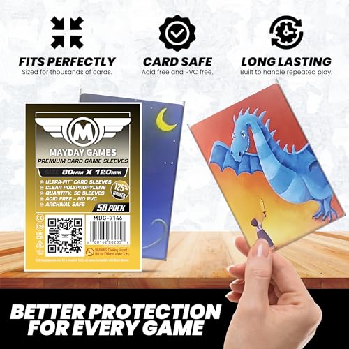 Oversized Card Sleeves 80x120mm - 50 Pack, 90 Micron Thickness
