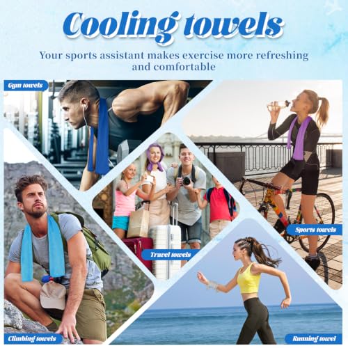 Cooling Towels for Neck and Face - 4 Pack, Soft & Breathable, Multicolor