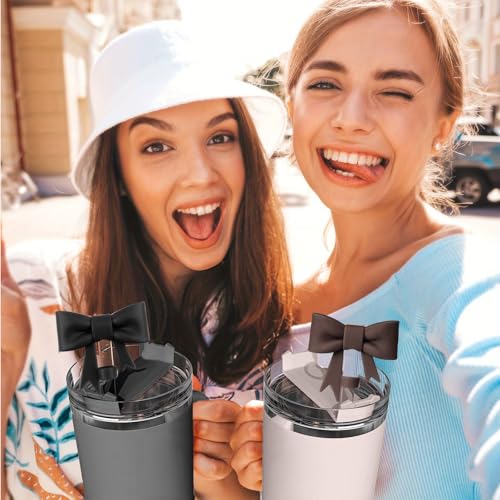 Bow Straw Toppers - 6 Colorful Silicone Covers for Stanley Cups