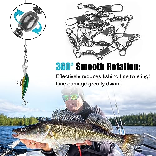 Fishing Swivel Snaps - 50pcs 10#-28lb Stainless Steel Connectors