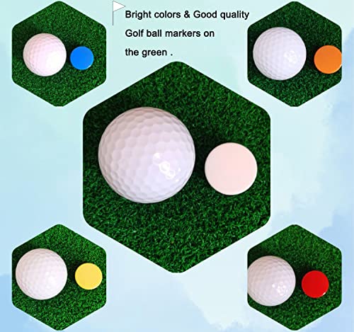 Plastic Golf Ball Markers - 0.94 Inch Flat Position Markers - 50 Pack Mixed