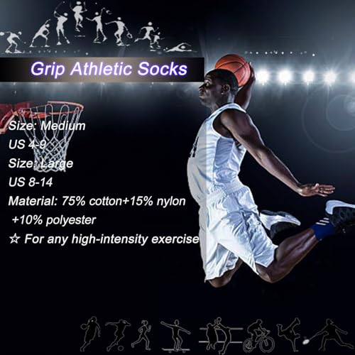 Anti-Slip Sports Socks for Men & Women - Medium Navy, 3 Pairs