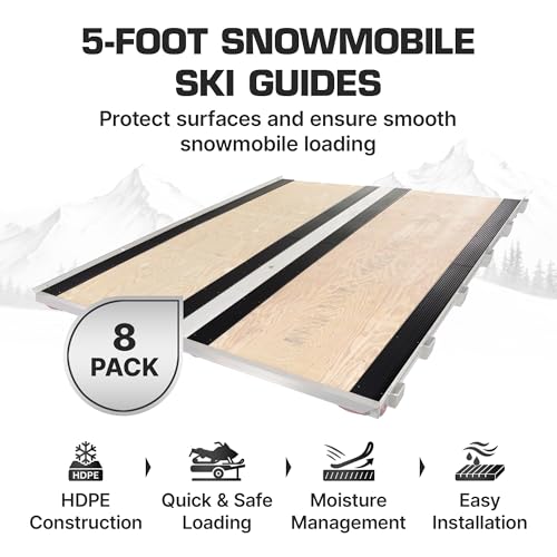 5' Ski Guides for Snowmobile Trailer & Truck Bed - 8 Pack