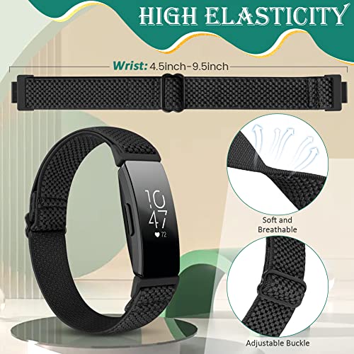 Adjustable Nylon Sport Bands for Fitbit Inspire - Black, Gray & Indigo