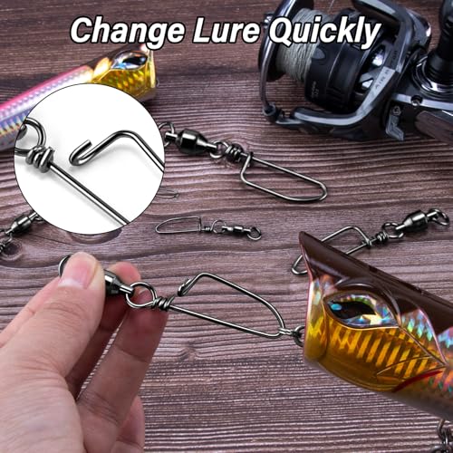 20-Pack Fishing Swivels with Snaps - 35LB Strength
