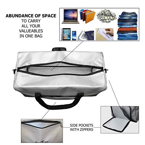 The Original Fireproof and Waterproof Duffel Bag, Extra Large Fireproof Bag for Valuables, Fireproof Safe Storage Bag (Grey)